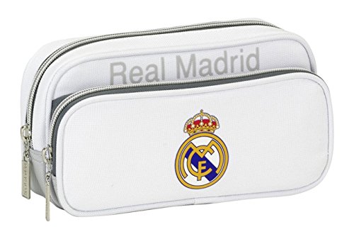 Real Madrid CF - Estuche Portatodo con Bolsillo (SAFTA 811624602), Color Gris