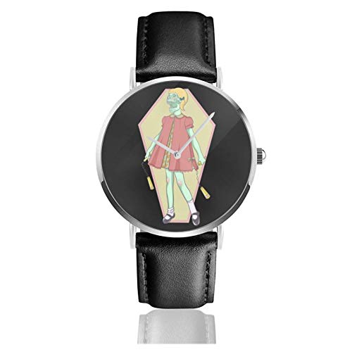 Relojes Anolog Negocio Cuarzo Cuero de PU Amable Relojes de Pulsera Wrist Watches Chica Calavera Nunchuck