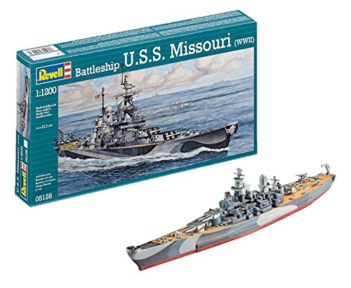 Revell- U.S.S. Missouri WWII Barco USS Escala 1/1200-Revell RE05128, Multicolor, 22,5cm de largo (05128)