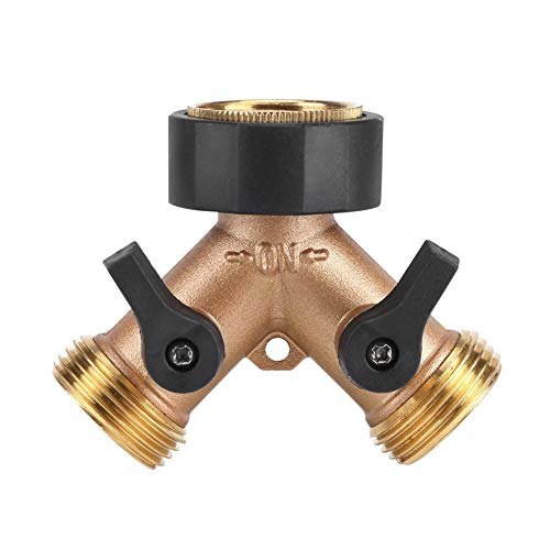 Rosca 3/4 y forma 2 way resistente latón manguera de jardín conector adaptador de manguera divisor de grifo cuello de cisne grifo de agua manguera válvula de apagado Conector para césped