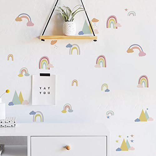 Runtoo Pegatinas de Pared Arcoiris Stickers Adhesivos Vinilo Vistosa Decorativas Salon Habitacion Bebe Dormitorio