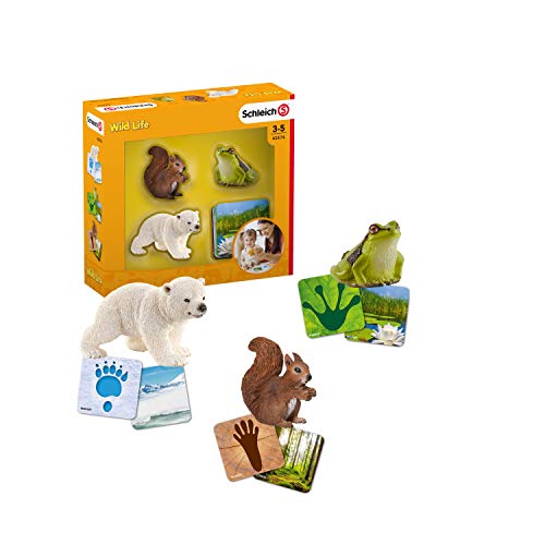 Schleich- Tarjetas Aprendizaje Wild Life, Color Negro (42474)