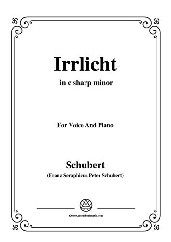 Schubert-Irrlicht,from 'Winterreise',Op.89(D.911) No.9,in c sharp minor,for Voice&Piano (French Edition)