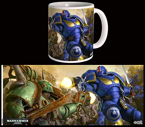 Semic Distribution 40000 Taza Ultramarinas VS NURGLE-WARHAMMER 40K, WHK-M006, blanco