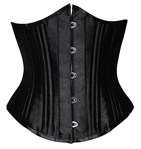 SHAPERX Mujer Bajo Pecho Corsé Corset con Grabados para Reducir Cintura y Torso,UK-DT1908-Black-L