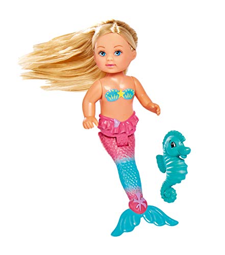 Simba Toys Evi Love- Muñeca Sirenita de 12 cm, con Cola Articulada y Caballito de Mar, Dos Modelos Disponibles, Recibirás un Modelo de Forma Aleatoria, para niños a Partir de 3 años
