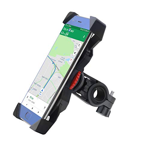 Soporte Móvil Bicicleta,FEYG Universal Soporte Movil Bici Moto Soporte Para Teléfono Celular Rotación 360 Para Accesorios Para Bicicletas Compatible con 3,5 a 6,5 (Negro)