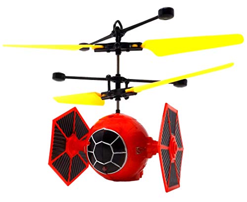 Space Warrier (rojo) - Dron infantil cuadricóptero teledirigido UFO Helicopter dron con luces LED brillantes fáciles de controlar, con control manual por sensor, para niños