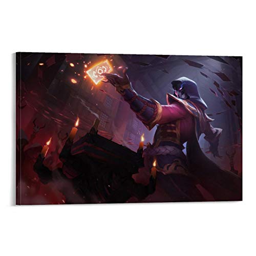 SSKJTC Lienzo decorativo para el hogar, diseño abstracto de la liga de personajes del juego de la liga Lol Legends Roles Blood Moon arte de pared para dormitorio 60 x 90 cm