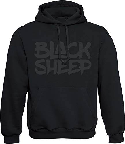 Sudadera con Capucha: Black Sheep - Oveja Negra - Regalo-s Hombre y Mujer - Sweat-Shirt Hoodie Hip Hop Rap - Gángster - Biker Auto Coche Moto Deporte - MMA Combate - USA -Cárcel (XL)