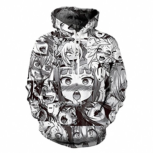 Sudaderas Sudadera Nueva Otoño Invierno Hombre de Manga Larga, Jerseys Gracioso Impresión 3D Chándal Dropship Ahegao Plus Size XL Sudaderas