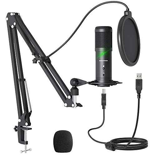 Sudotack Professional ST900 Micrófono para streaming (USB, 192 kHz/24 bits, para estudios, condensador cardioide, kit con tarjeta de sonido, soporte para Skype, YouTuber, juegos, grabación en casa)