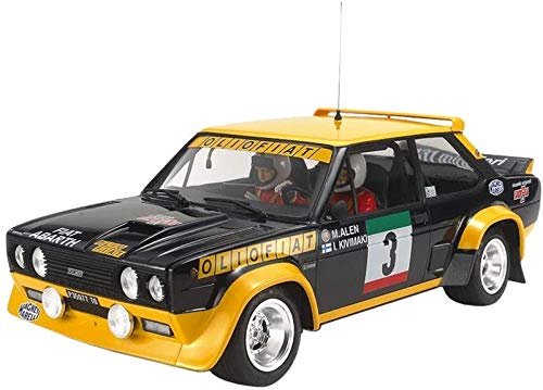 Tamiya 20069-000 Fiat 131 Abarth Rally Olio - Réplica Fiel a maqueta, plástico, Manualidades, Hobby, Pegamento, maqueta, Montaje, sin Pintar, Azul/Amarillo