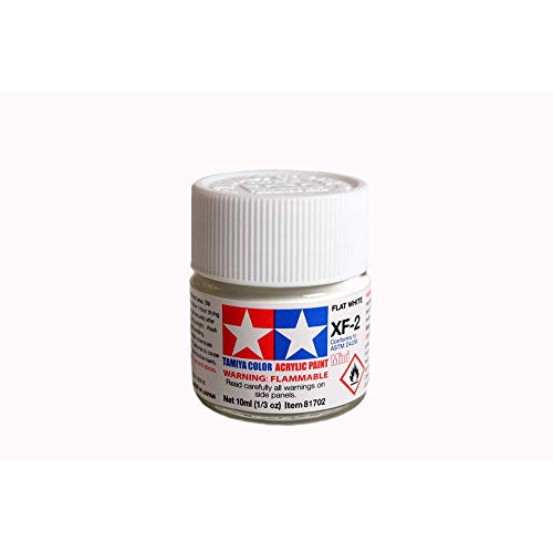 Tamiya 81702 - Pintura Acrílica Mini, Mate Blanco Frasco de 10 ml, XF-2