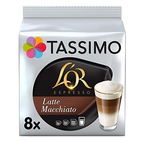 Tassimo L'OR Latte Macchiato, 80 Cápsulas (T DISCs) compatibles con cafeteras Tassimo Bosch - 5 Paquetes de 16 Unidades