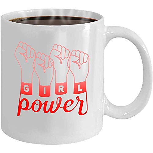 Taza de té girl power fashion imprimir fondo blanco girl power fashion rosa roja imprimir patrón de fondo blanco