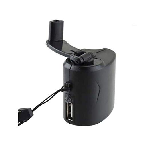 Teléfono móvil Energía de Emergencia Cargador de manivela USB Generador eléctrico Carga móvil Universal Carga de Dinamo de Mano (Negro) ESjasnyfall