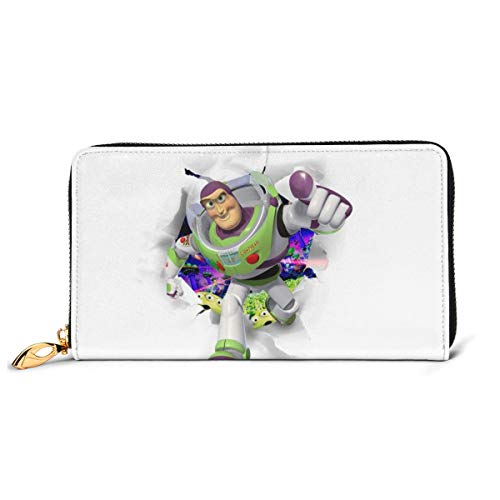 Toy Story Buzz Lightyear Cartera de Piel con Bloqueo RFID, Cartera con Cierre Alrededor de la Tarjeta, Organizador de Embrague