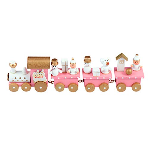 TOYANDONA 1 Piezas de Tren de Navidad de Madera Juego de Decoración de Mini Tren Mini Tren Juguetes de Regalo para Niños Fiesta de Navidad Adorno de Tren