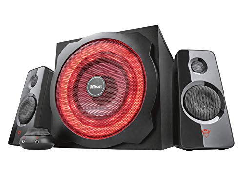 Trust Gaming GXT 4628 Thunder - Set de altavoces 2.1 con subwoofer iluminado, color negro