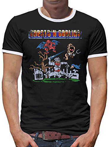 TShirt-People Ghost N Goblins Arcade Gamer Kontrast Camiseta para hombre Negro XXXL