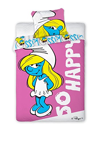 Unbekannt Faro Original Disney Los Pitufos The Smurfs Cama Ropa de Cama (160 x 200 Nuevo Öko Tex algodón, más Colores, 200 x 160 cm