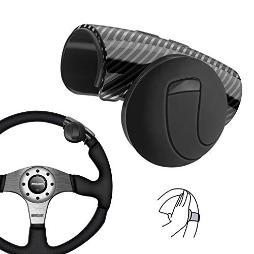 Universal Pomo Volante de Silicona para Coche,Tractor, Camion, Ajuste de Forma Segura y Gire sin Esfuerzo, sin Ruido, Control Flexible (Negro)