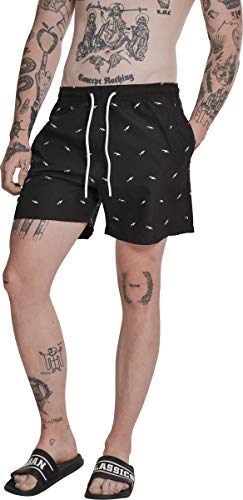 Urban Classics Embroidery Swim Shorts, Pantalones Cortos para Hombre, Negro (Shark/Black/White 01700), XXX-Large