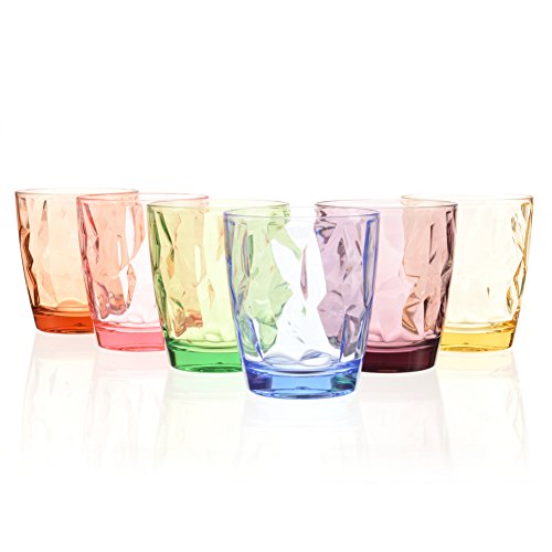 Urmelody - Vasos de plástico acrílico reciclado irrompible - Juego de 4 - En 4 colores variados, 6 Colors, 6er-Set