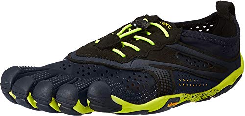 Vibram FiveFingers V-Run, Zapatillas Hombre, Negro (Black/Yellow), 42 EU