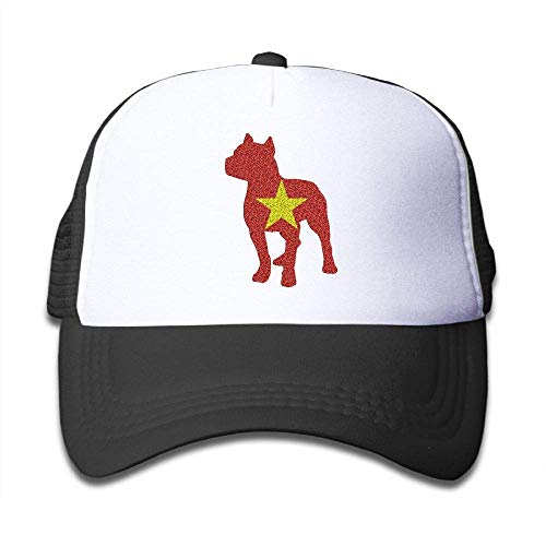 Voxpkrs Patriotic Pitbull Vietnam Flag On Boys and Girls Trucker Hat, Youth Toddler Mesh Hats Baseball Cap Comfortable27220