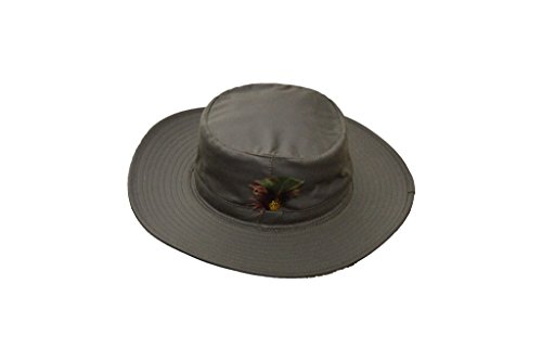 Walker and Hawkes - Sombrero Encerado Unisex de ala Ancha - Estilo Cazador Australiano - Verde Oliva - S (57cm)