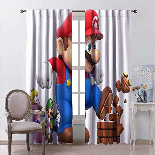 Waple Cortinas opacas ojete para sala de estar Personaje de dibujos animados anime game boy 150*166cm Cortinas Opacas 3D Cortinas De Salon En Poliéster para Habitacion Dormitorio Cocina Decoración del