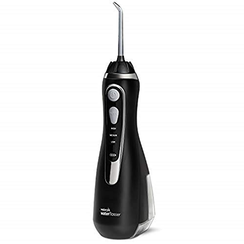 Waterpik WP-562EU Irrigador Bucal Recargable Irrigador Dental Portátil, Color Negro