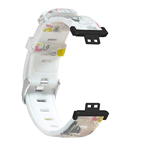 WE-WHLL Correa de Silicona con impresión para -Huawei Watch Fit Relojes Inteligentes Soft Sport Impermeable Muñequera Correa de Reloj Accesorios de Pulsera-Nature