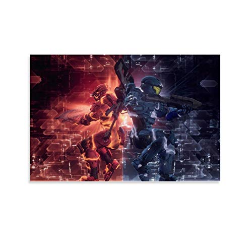 WERTQ Póster de Halo Red Vs Blue Zero sobre lienzo y póster de pared con impresión artística moderna para habitación familiar, 30 x 45 cm