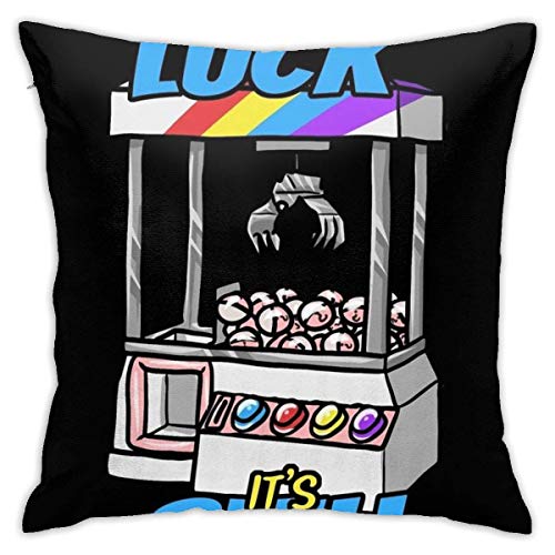 WH-CLA Cushion Cover Vintage Arcade Crane Game Enthusiast Claw Machine Master Gift Sofá Cojín De Dormitorio Interior 45X45Cm Square Animation Office Throw Funda De Almohada Funda De Almo