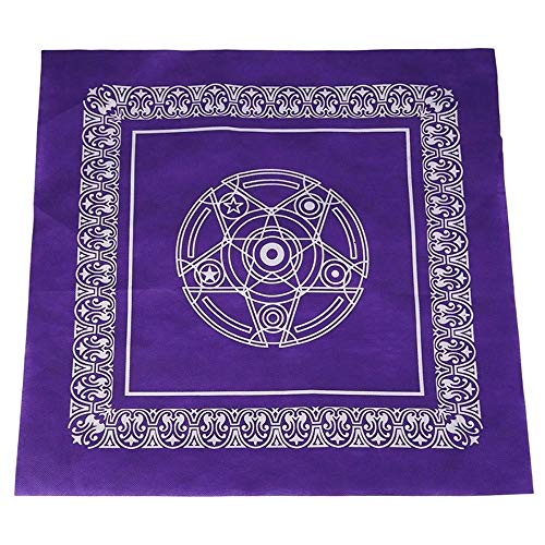 WLKK Mantel Especial de Tarot de 49x49 cm, Mantel de Tarot de Juego de Mesa astrológico no Tejido, Suministros de brujería(Purple)