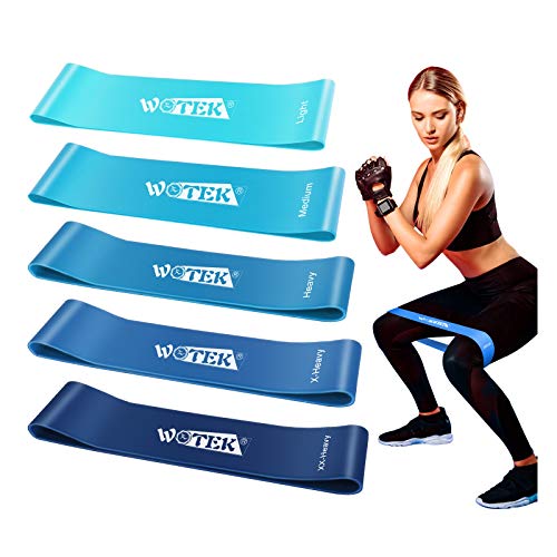 WOTEK Bandas Elasticas Fitness, Cintas Elasticas Musculacion Goma Elastica Fitness Bandas Elasticas Musculacion Bandas De Resistencia para Yoga,Fuerza,Fisioterapia,Crossfit,Pilates,Estiramientos