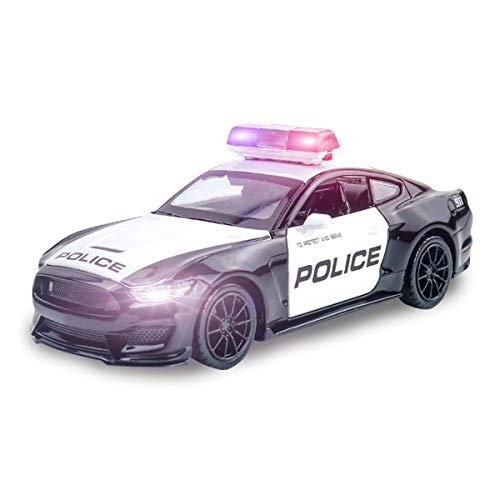 WOWOWO Coche de policía con Motor de fricción 1:16, vehículo de policía de Emergencia de Rescate de Juguete de plástico para niños