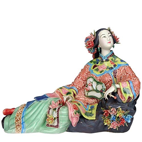 XININ Muñeca Shiwan clásica para Mujer, Figura artística Pintada, Estatua de cerámica, estatuilla de Porcelana China Antigua, Decoraciones para el hogar