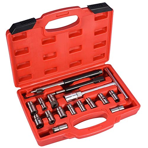 XINXI-YW Durable 17pcs / Lot del inyector Planas anguladas Escariador Juego de moldes Limpiador removedor de Carbono Universal Garaje Tool Kit Hex