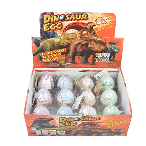 Yeelan Dino Dinosaur Dragon Eggs Hatching Growing Toy Paquete de Gran tamaño de 12 Piezas, Blanco Crack