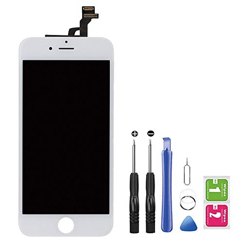 YoSuda - Pantalla táctil para iPhone 6 (pantalla LCD montada, incluye kit de herramientas de reparación completo, color blanco (4,7 pulgadas)