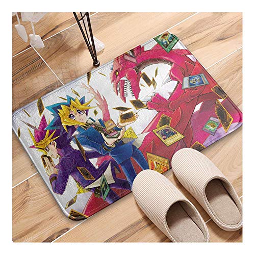 YuBAOsM A003 Yugi MUTO YU-GI-OH! Duel Monsters Manga Anime Alfombrilla Antideslizante para Puerta de Interior y Exterior, de Goma Lavable 45x75 cm / 18x30 Inch