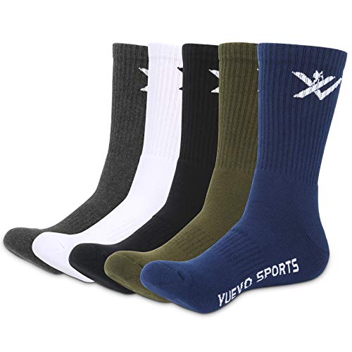 YUEVO SPORTS 5 Pares Calcetines Deportivos para Hombre Calcetines de trabajo Calcetines de senderismo Transpirables 38-43