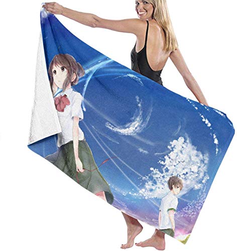 yuiytuo Toalla de baño,Juegos de Toallas New Custom Anime Your Name Towel Printed Bath Towels Microfiber Fabric for Kids Men Women Shower Towels Sport Travel Beach Towels