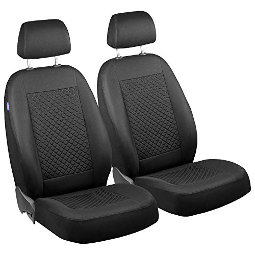 Zakschneider Fundas De Asiento para C15 / Visa - Fundas Delanteras - Color Premium Negro Rejilla Cosida