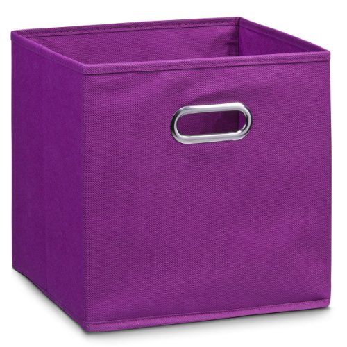 Zeller 14115 - Caja de almacenaje de tela, plegable, 32 x 32 x 32 cm, color morado