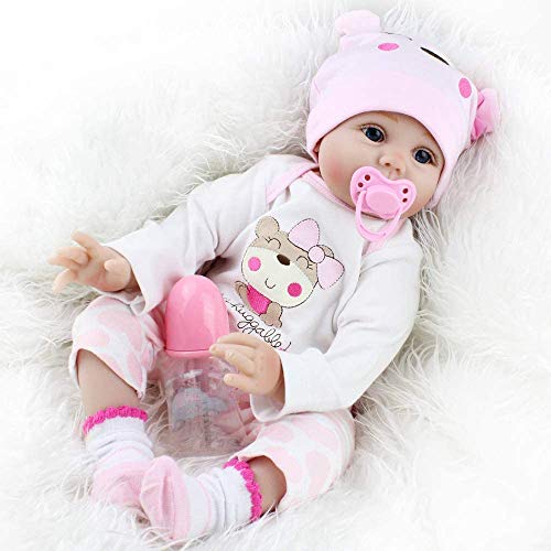 ZIYIUI Realista Muñeca bebe Reborn Muñecos bebé Niña Vinilo suave Silicona Reborn Baby Dolls 22 Pulgadas Niños Juguete